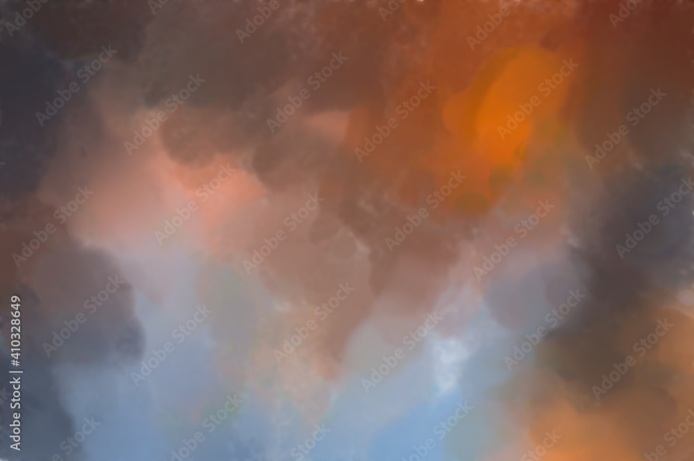 Fototapeta premium Watercolor brushstrokes. Modern art. Abstract texture. 2d illustration. Expressive handmade watercolors on surface. Colorful backdrop. Multi color backdrop. Contemporary wall art.