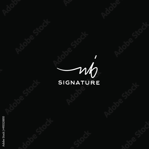 WB w b Initial handwriting creative fashion elegant design logo Sign Symbol template vector icon