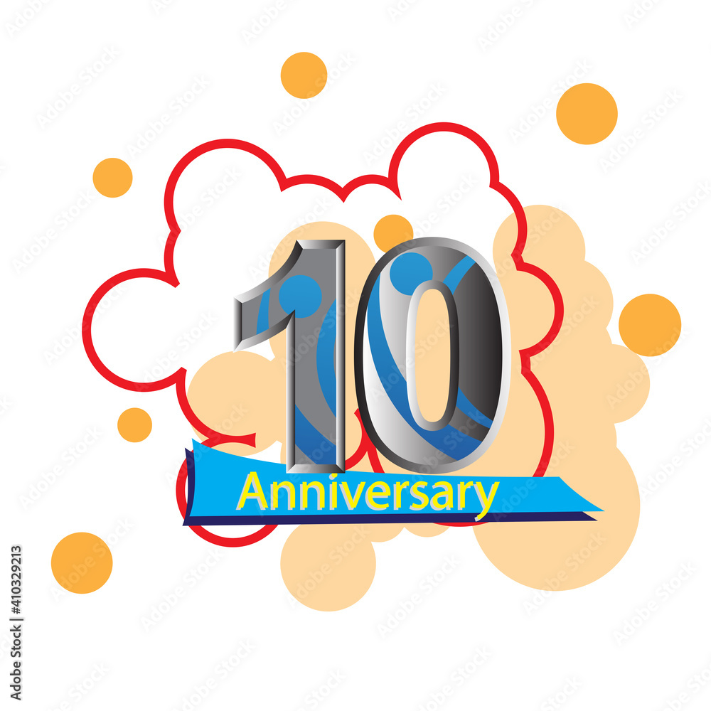 10 Year Anniversary Vector Template Design Illustration 10 Year Anniversary Vector Template Design Illustration