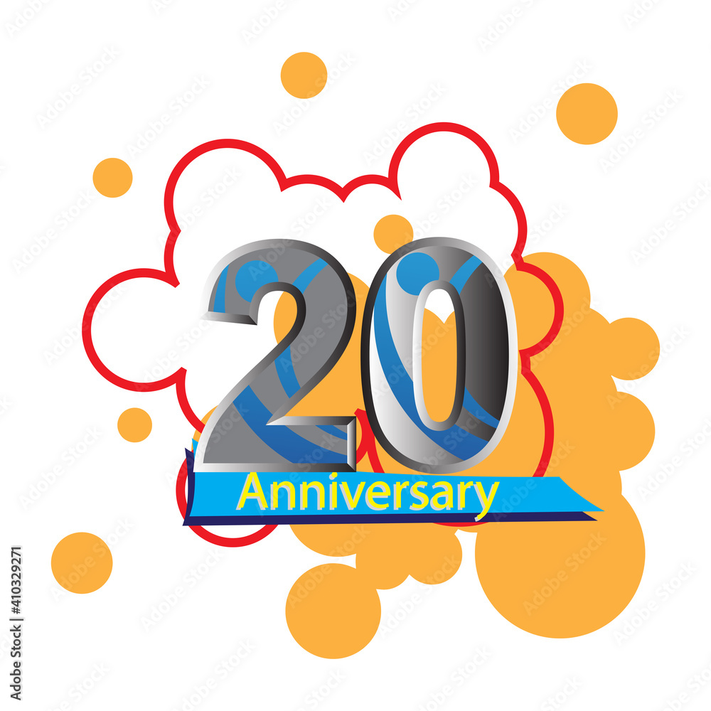 Fototapeta premium 20 Year Anniversary Vector Template Design Illustration