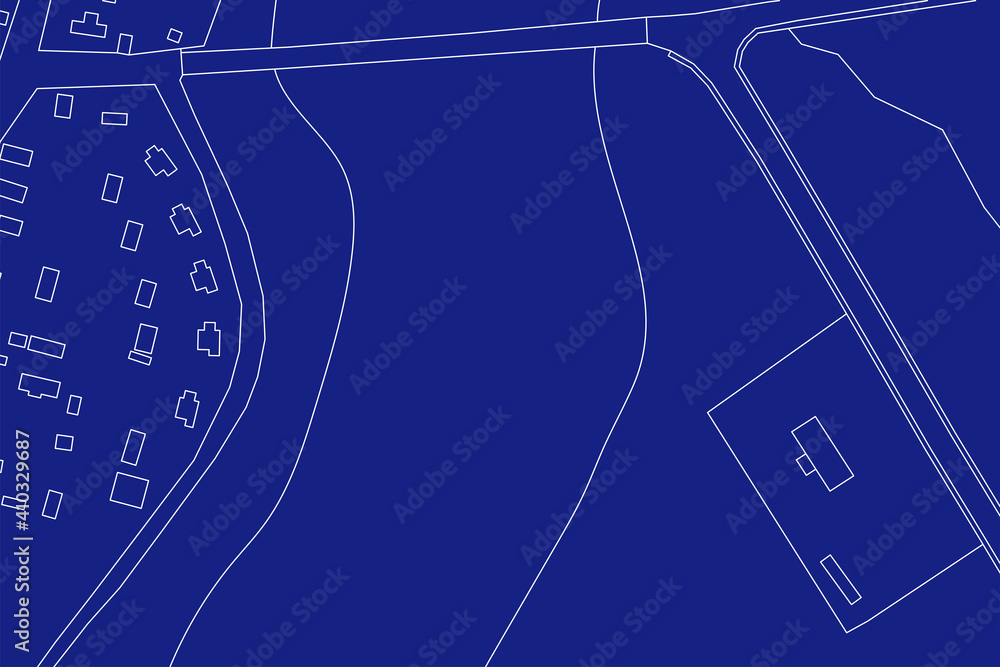 Naklejka premium Abstract map. Urban city with river top view. Vector blueprint.