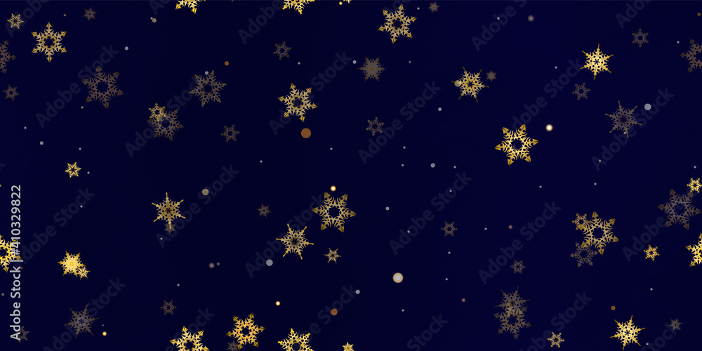 Gold Falling Snowflakes seamless pattern. Gold Falling Snowflakes seamless pattern.