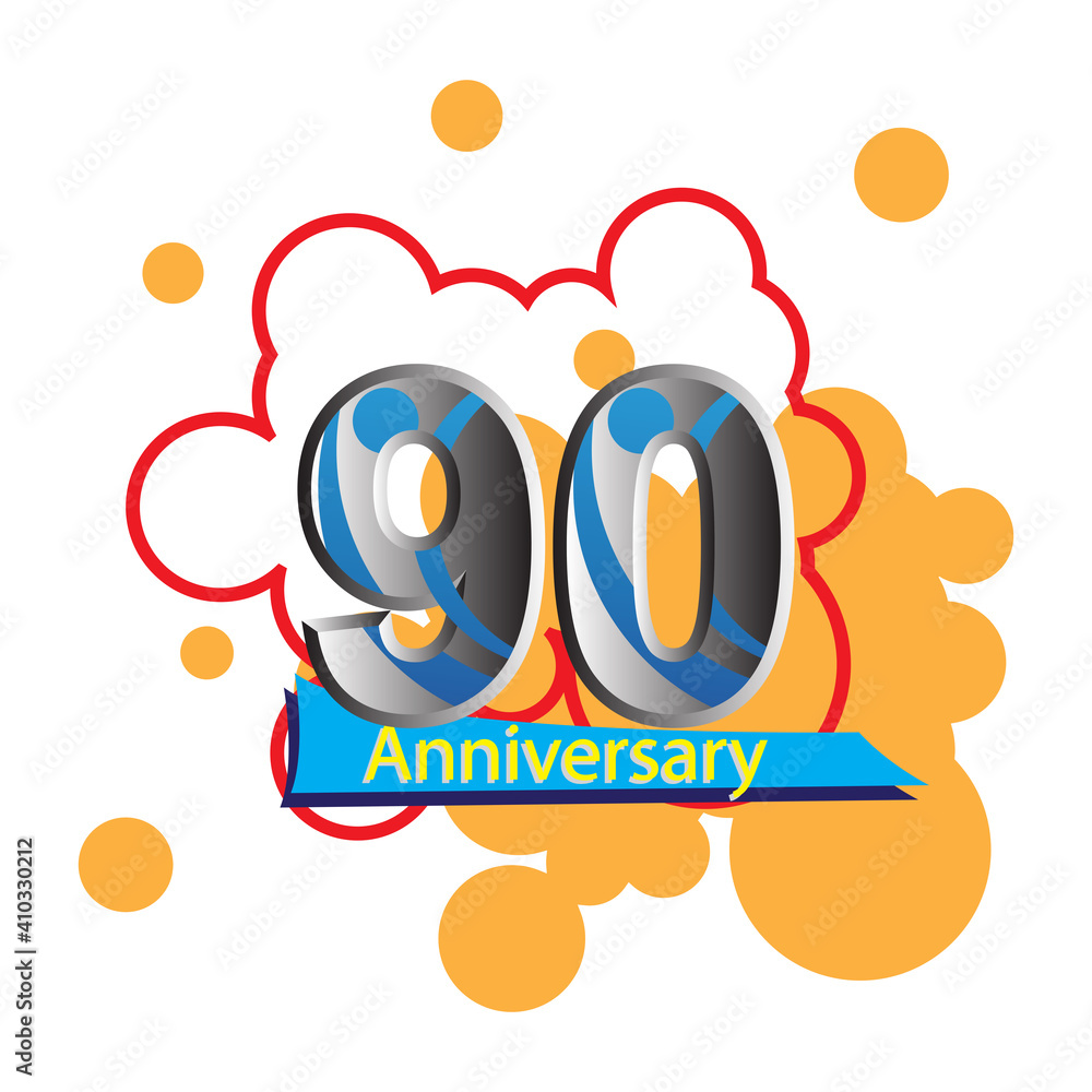 90 Year Anniversary Vector Template Design Illustration 90 Year Anniversary Vector Template Design Illustration