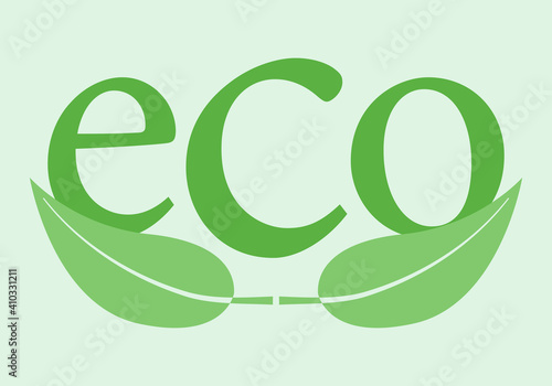 Icono de eco con hojas verdes.