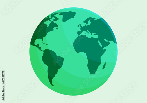 Planeta tierra verde eco en fondo verde.