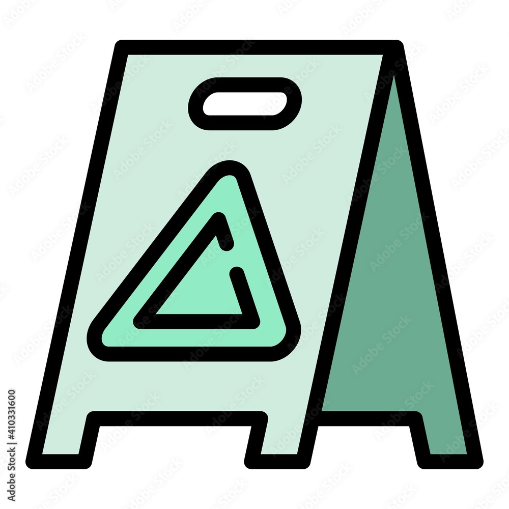 Wet floor board icon. Outline wet floor board vector icon for web design isolated on white background Wet floor board icon. Outline wet floor board vector icon for web design isolated on white background