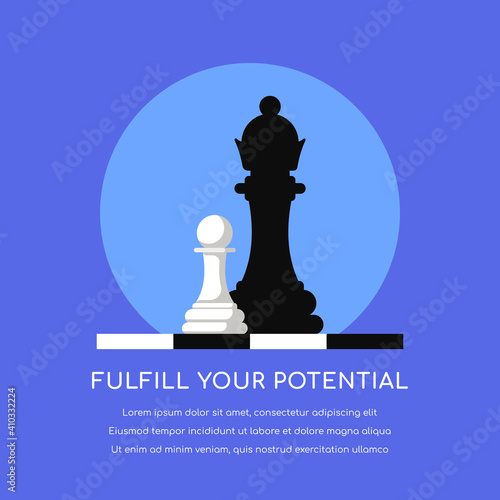 Chess Pawn Droping Shadow of a Queen