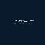 Initial Letter MC Logo - Handwritten Signature Logo