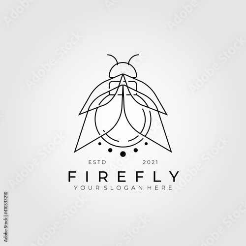 line art firefly logo vector illustration design , best light source logo, creative logo