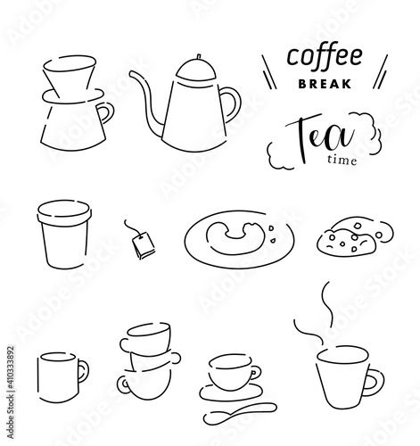 コーヒー、カフェのベクターイラスト