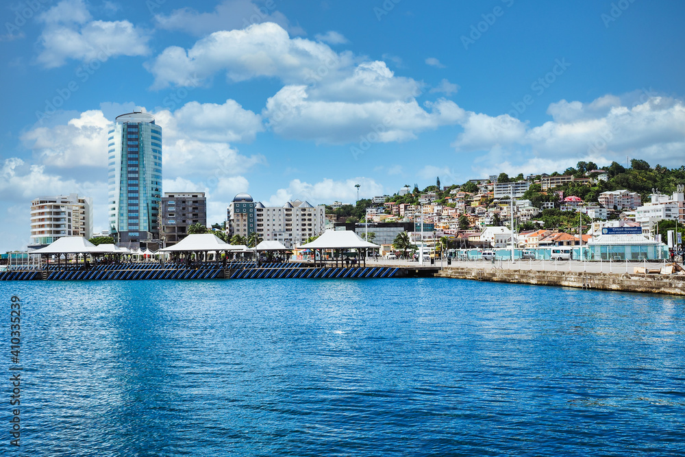 harbor area of Fort-de-France, the capital of France's Caribbean overseas department of Martinique, Lesser Antilles