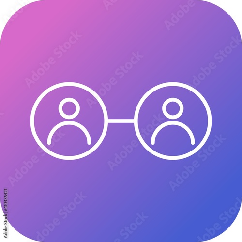 Unique Social Circle Line Vector Icon