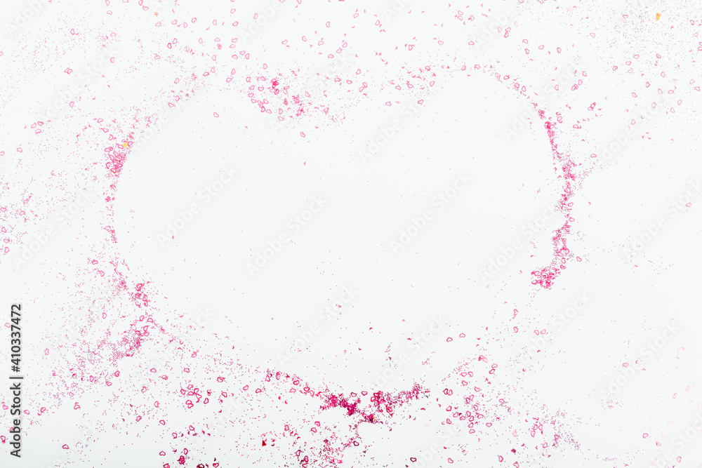 Greeting card with hearts sprinkles confetti