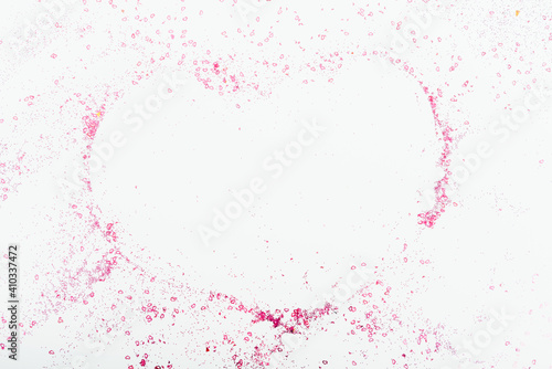 Greeting card with hearts sprinkles confetti