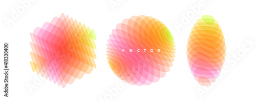 Set of various overlapping elements. Abstract geometric design. Vector illustration for banners, placards, posters or flyers.