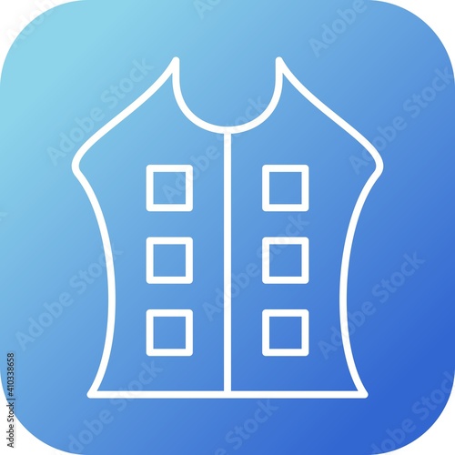 Bullet proof vest line vector icon