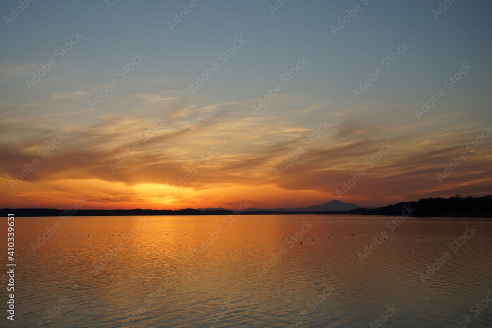 Fototapeta premium 涸沼の夕景