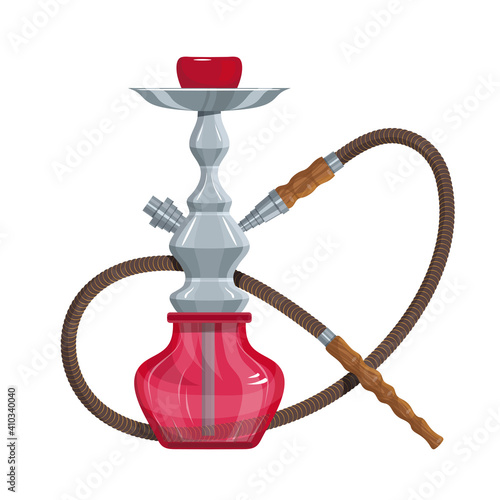 Hookah vector image. Relaxing smoking. Hookah logo design, label, badge. Relaxation. Logo for printing. Hookah Smoking. Vector graphics to design.
