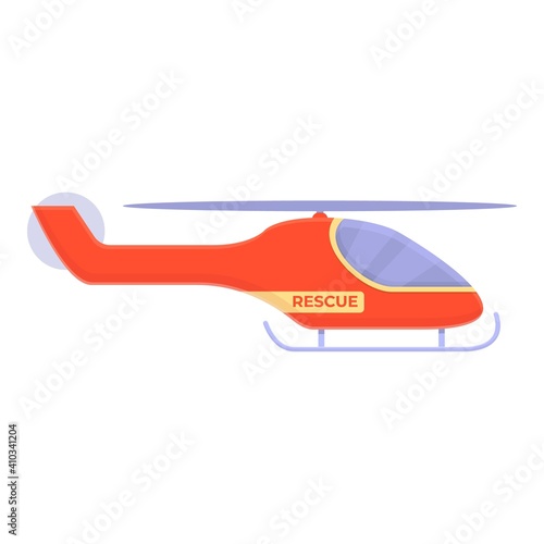 Help rescue helicopter icon. Cartoon of help rescue helicopter vector icon for web design isolated on white background