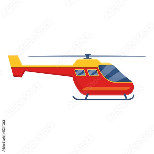 Emergency rescue helicopter icon. Cartoon of emergency rescue helicopter vector icon for web design isolated on white background