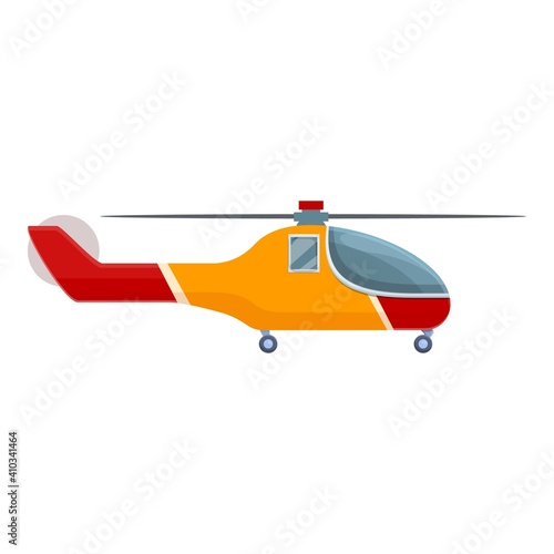 Medicine rescue helicopter icon. Cartoon of medicine rescue helicopter vector icon for web design isolated on white background