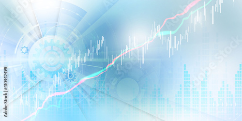stock market, economic graph with diagrams, business and financial concepts and reports, abstract technology communication concept vector background