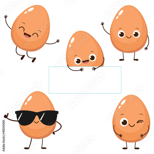 Cute cartoon happy egg charactercter
