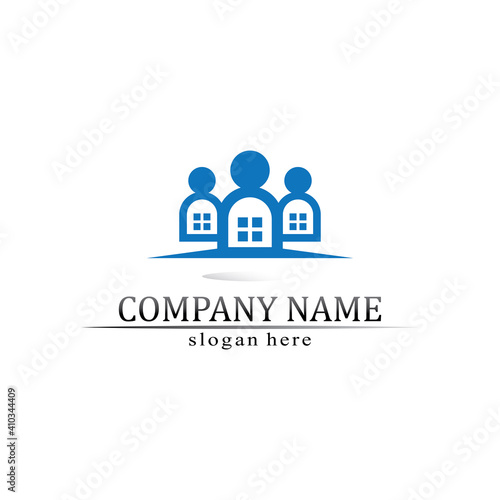 People logo, Team, Succes people work, Group and Community, Group Company and Business logo vector and design Care, Family icon Succes logo © anggasaputro08