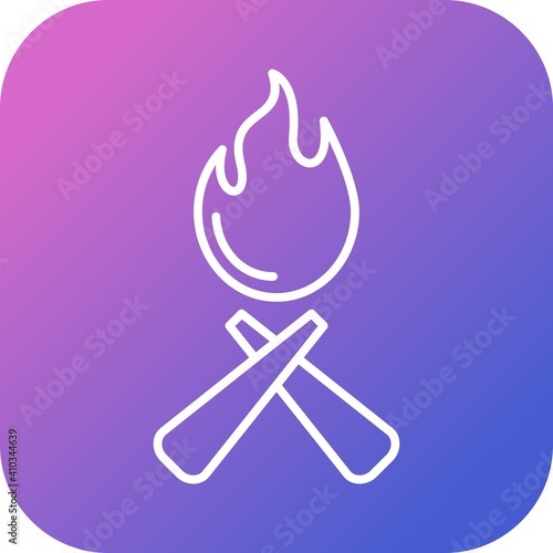 Unique Fire Line Vector Icon