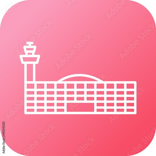 Unique Airport Building Line Vector Icon