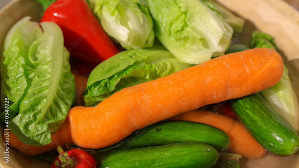 Vegetables close-up - Assortment of fresh vegetables close up