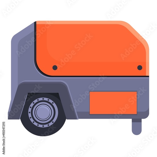 Trailer compressor icon. Cartoon of trailer compressor vector icon for web design isolated on white background