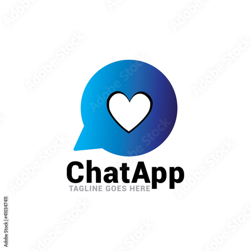 app chat talk bubble logo icon vector template.