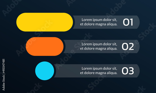 Funnel pyramid design for sales conversion. Marketing cone. Modern business diagram or chart template with 3 steps. Vector illustration.
