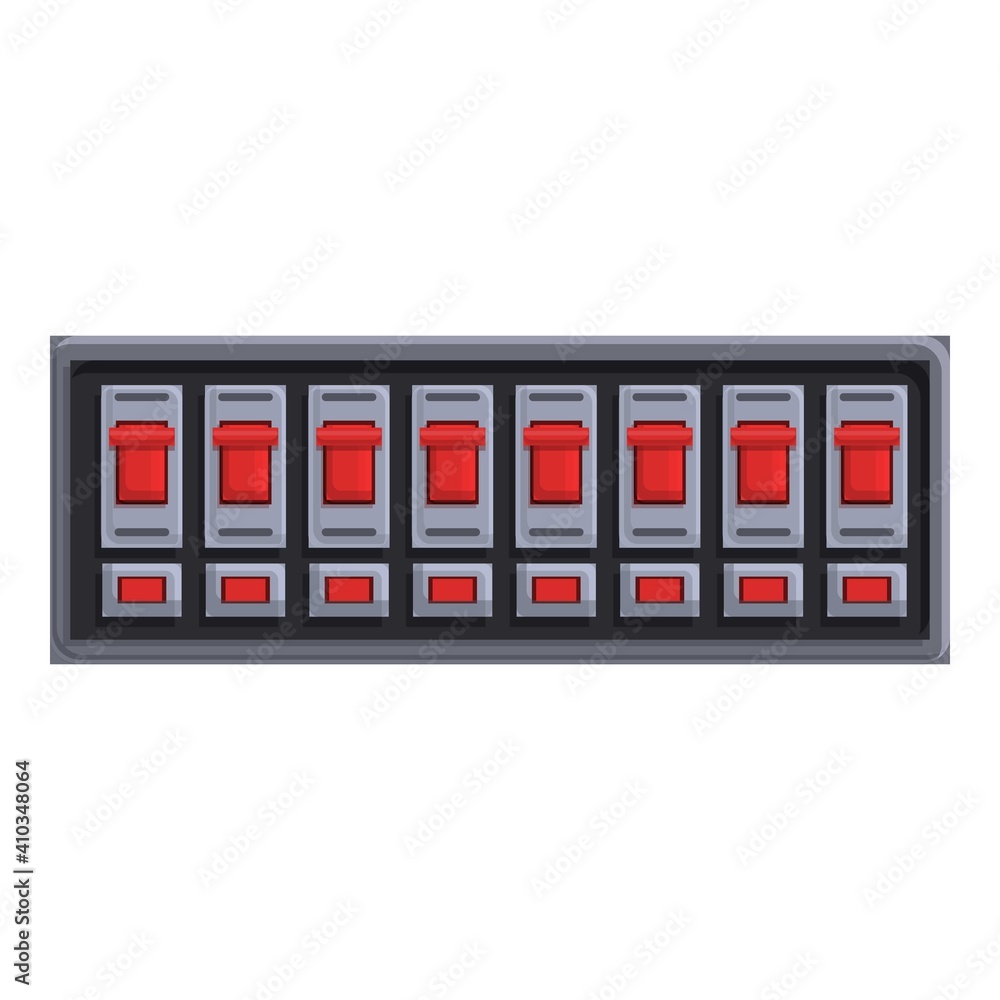 Automatic breaker switch icon. Cartoon of automatic breaker switch vector icon for web design isolated on white background Automatic breaker switch icon. Cartoon of automatic breaker switch vector icon for web design isolated on white background