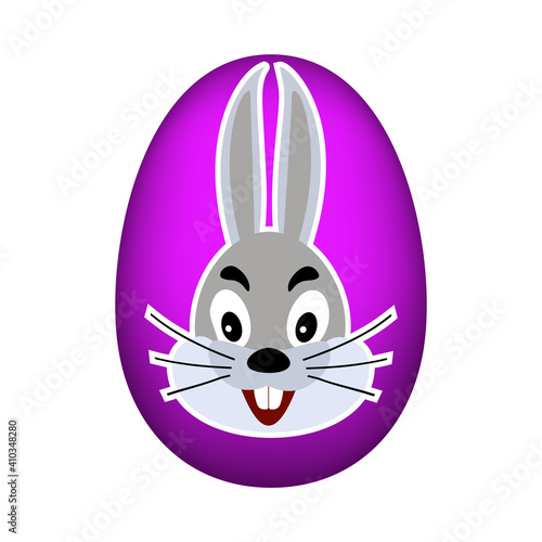 Easter Egg With Rabbit Icon