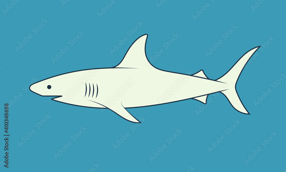Naklejka premium Shark for print design. Nature illustration. Animal background. Vector illustration design. Vector drawing. Nature art.