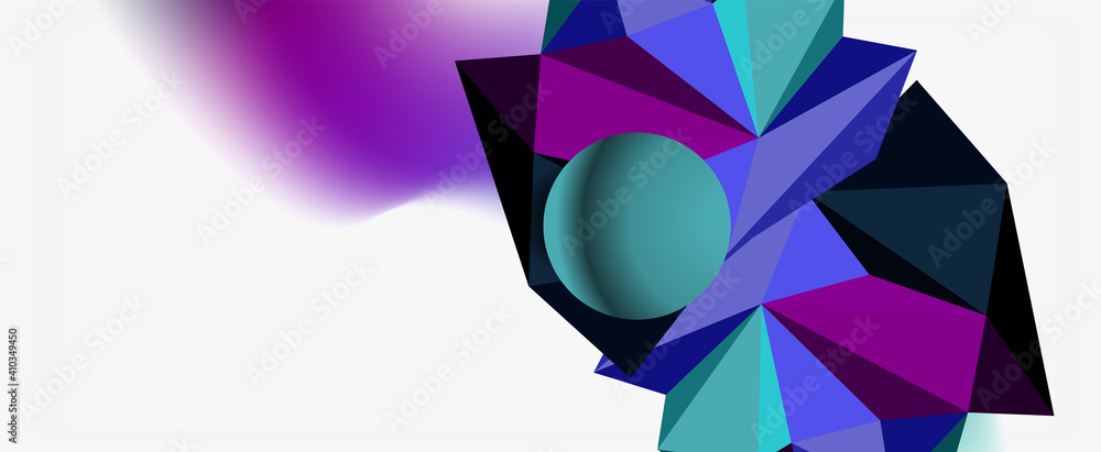 Trendy 3d geometric composition, design template for business or technology presentation, internet poster or web brochure cover Trendy 3d geometric composition, design template for business or technology presentation, internet poster or web brochure cover