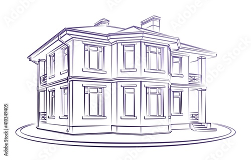Sketch of a big country house.