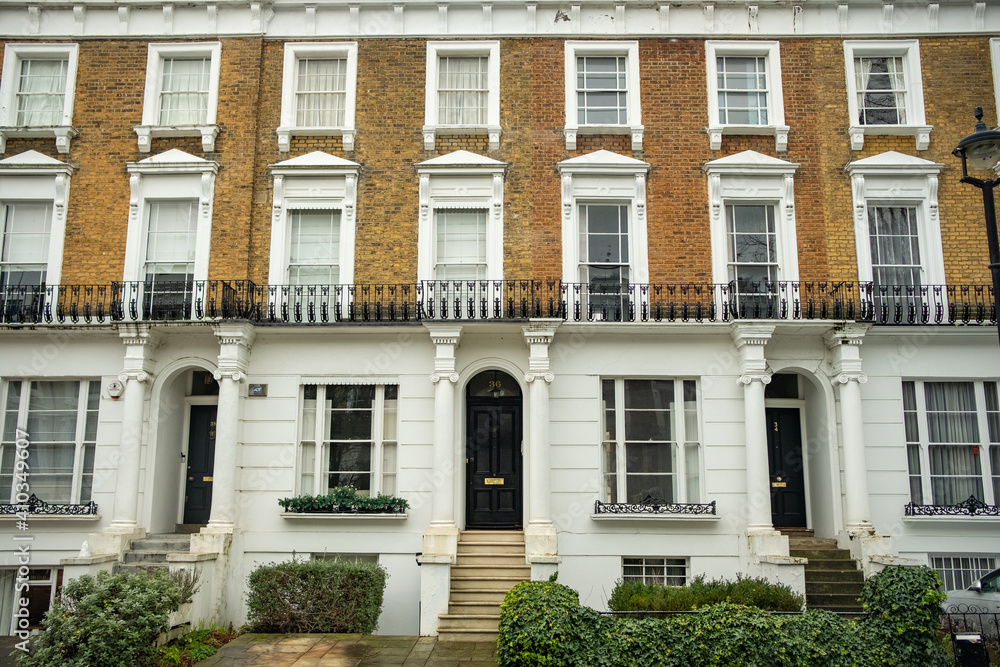 London- An attractive street of terraced houses off Abbey Road in north west London
