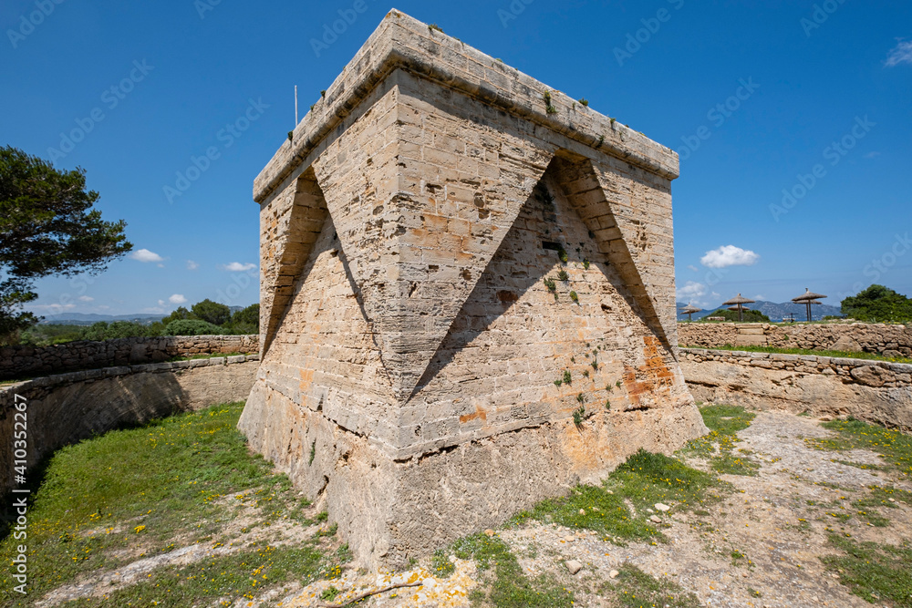 Castell de Amer, Castle of Punta de Amer, XVII century,Sant Llorenç des Cardassar, Mallorca, Balearic Islands, Spain Castell de Amer, Castle of Punta de Amer, XVII century,Sant Llorenç des Cardassar, Mallorca, Balearic Islands, Spain
