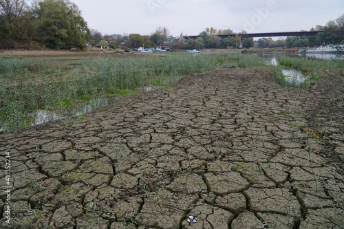 Drought, dry bottom, parted earth