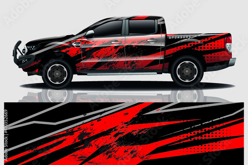 Car wrap graphic racing abstract background for wrap and vinyl sticker © Fadhillah