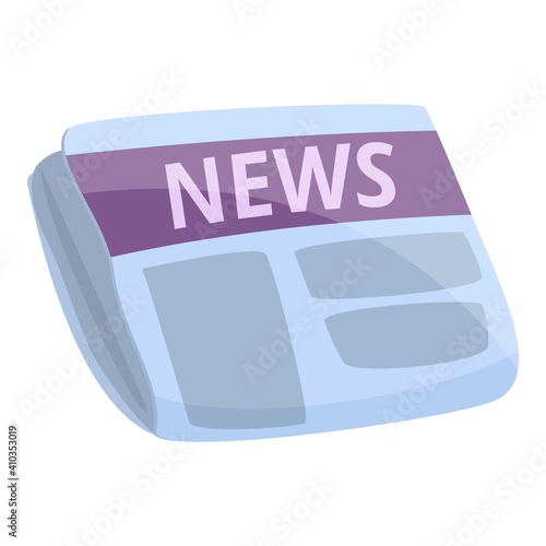 Tabloid newspaper icon. Cartoon of tabloid newspaper vector icon for web design isolated on white background