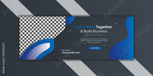 Corporate and digital business marketing promotion facebook cover template Premium