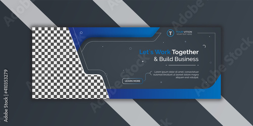 Corporate and digital business marketing promotion facebook cover template Premium