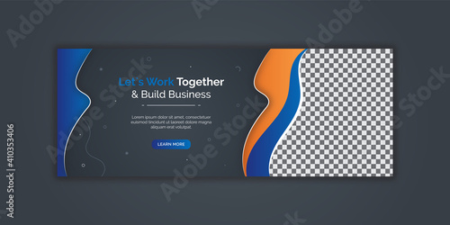 Corporate and digital business marketing promotion facebook cover template Premium