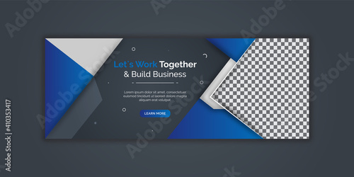 Corporate and digital business marketing promotion facebook cover template Premium