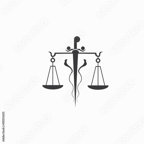scales justice icon vector logo design clip art illustration injection