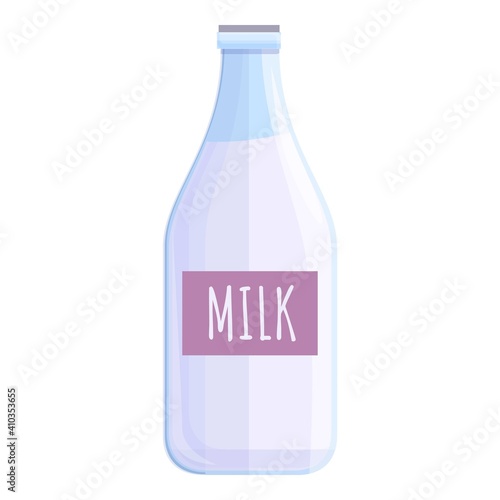 Milk bottle icon. Cartoon of milk bottle vector icon for web design isolated on white background